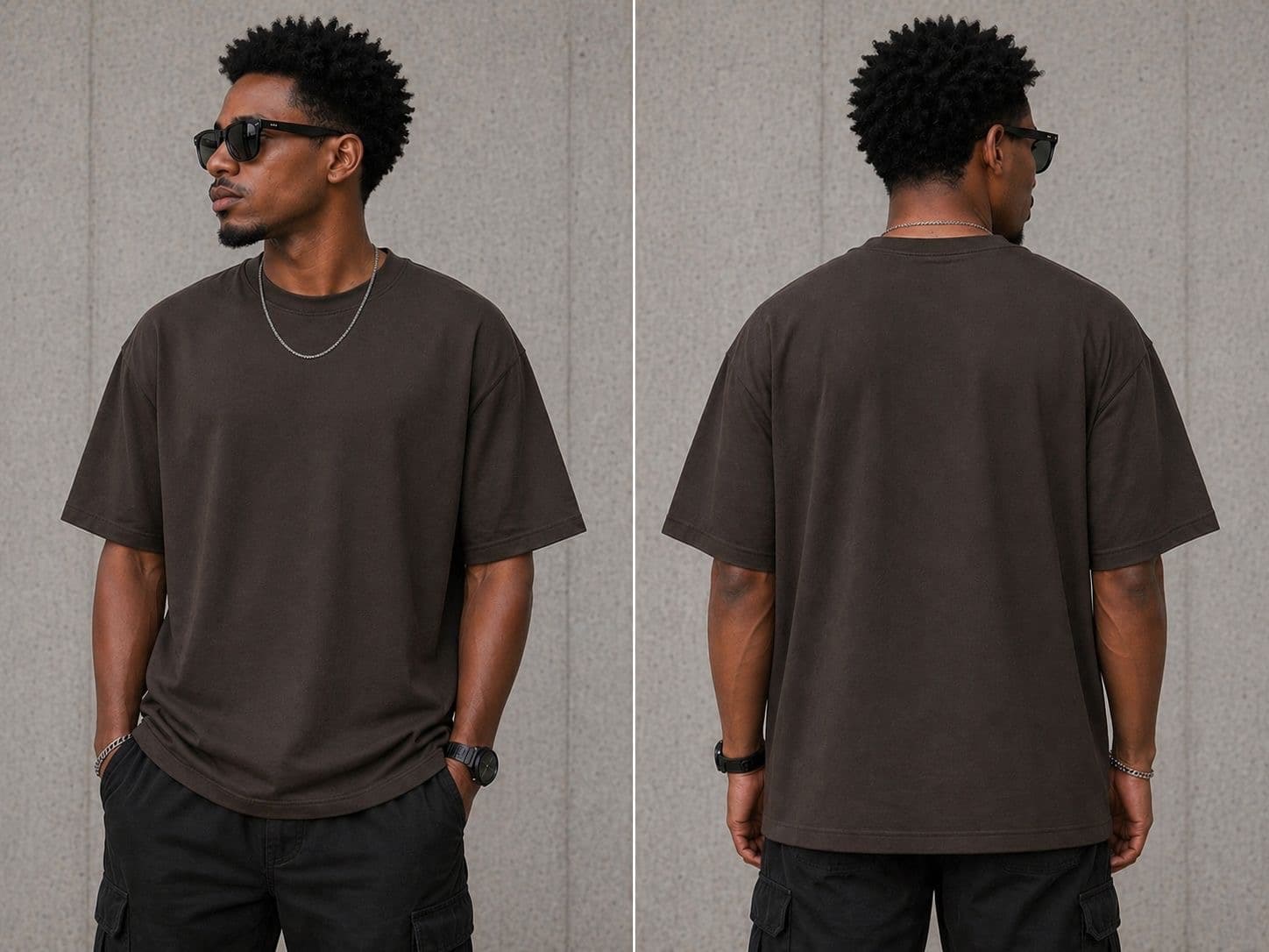 Brown Oversized T-shirt " Basic
