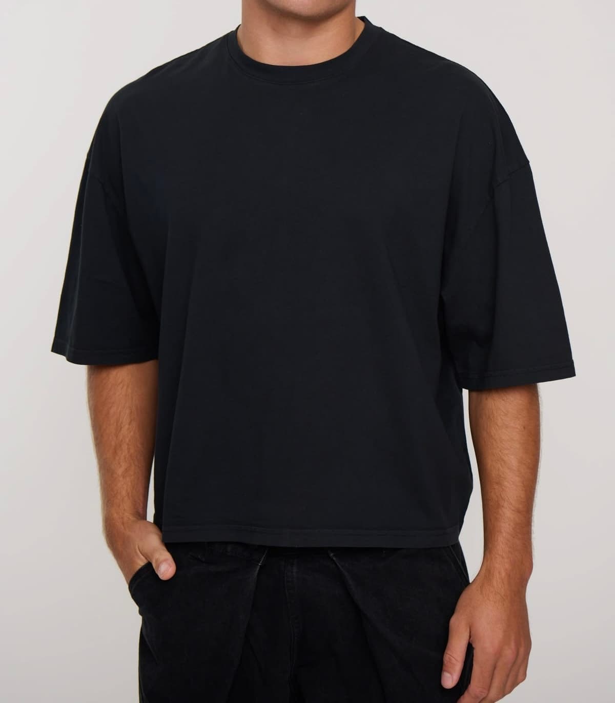Black boxy fit  T-shirt " Basic