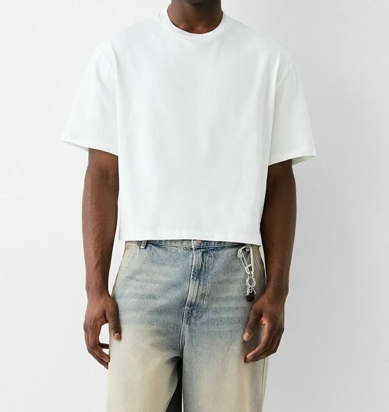 White boxy fit  T-shirt " Basic