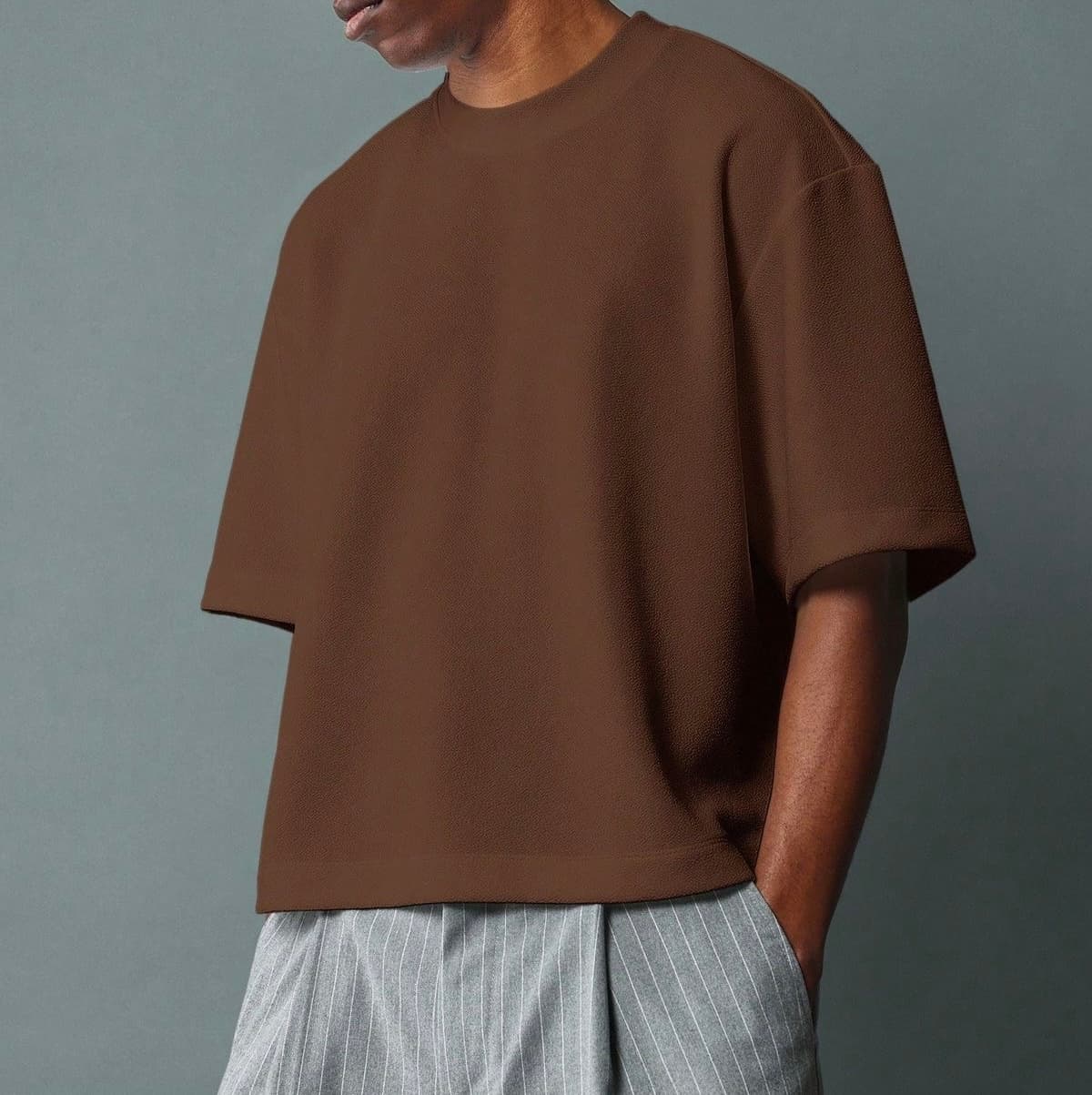 Brown boxy fit  T-shirt " Basic