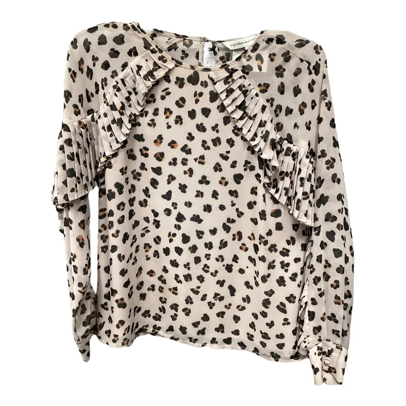 Top Long Sleeve By Cupcakes And Cashmere In Animal Print, Size: Xs