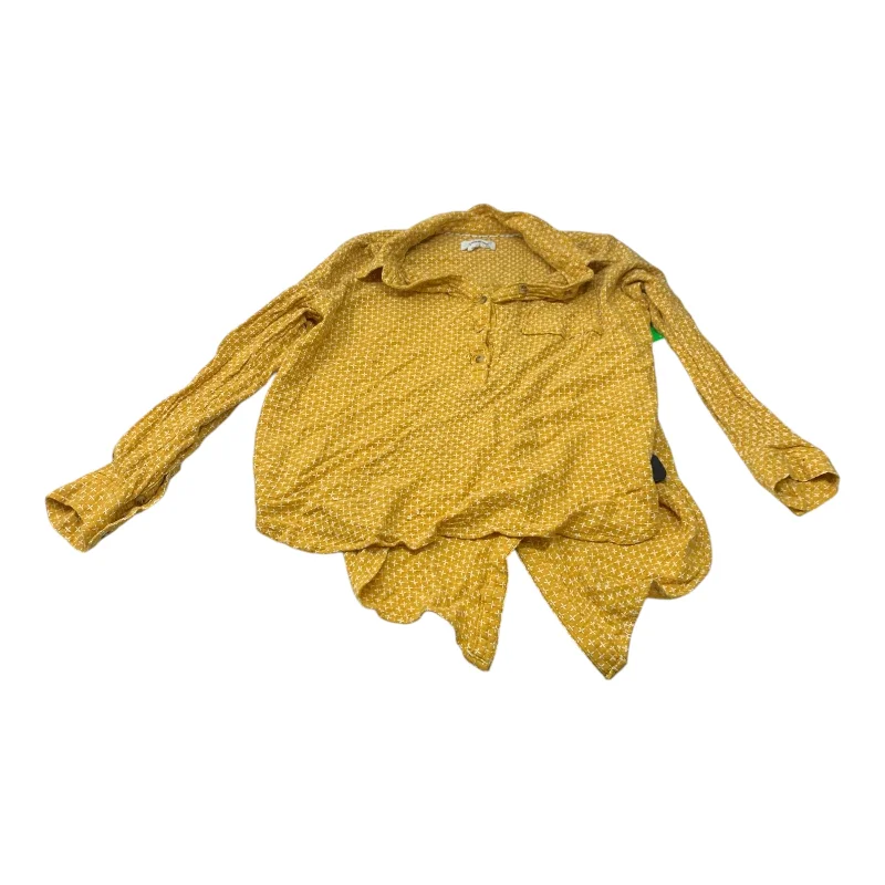 Top Long Sleeve By Anthropologie In Yellow, Size: Xl