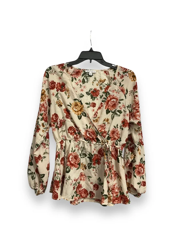 Top Long Sleeve By Ophelia Roe In Floral Print, Size: S