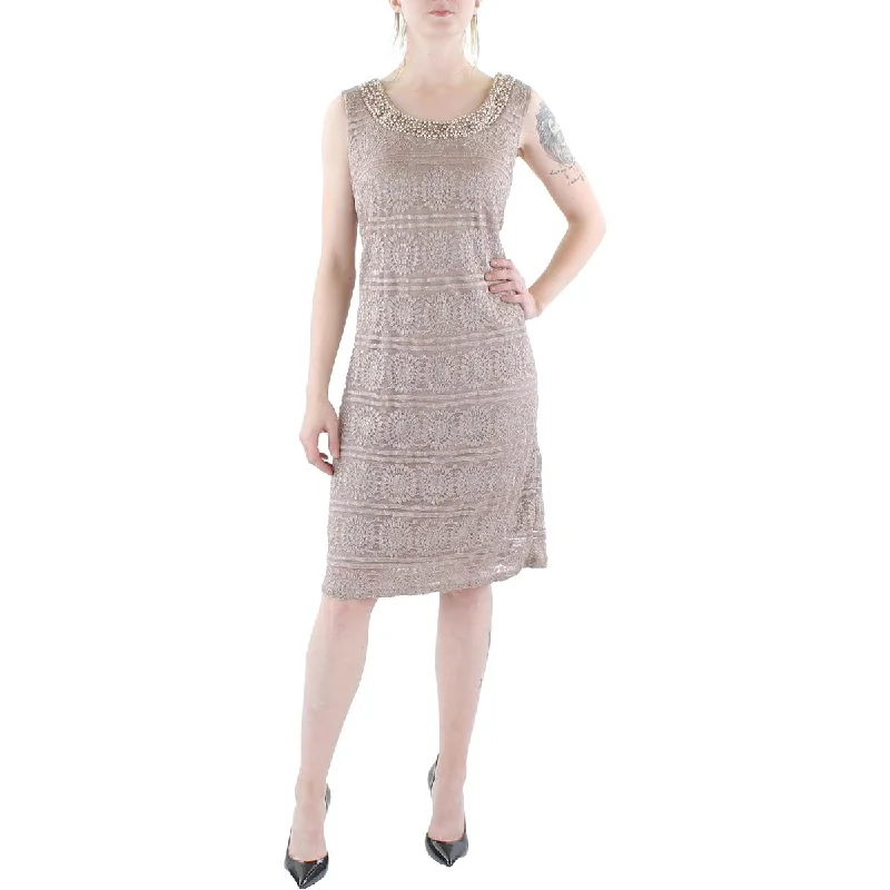 R&M Richards Womens Lace Embellished Cocktail and Party Dress