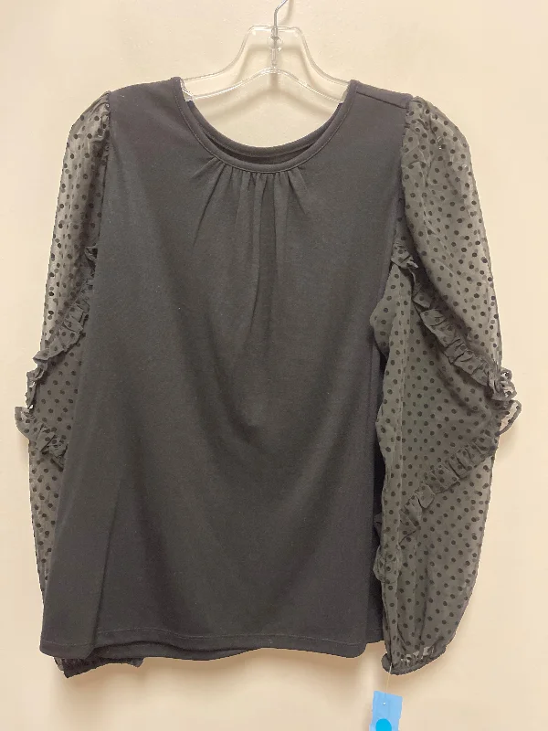 Top Long Sleeve By Loft In Black, Size: S