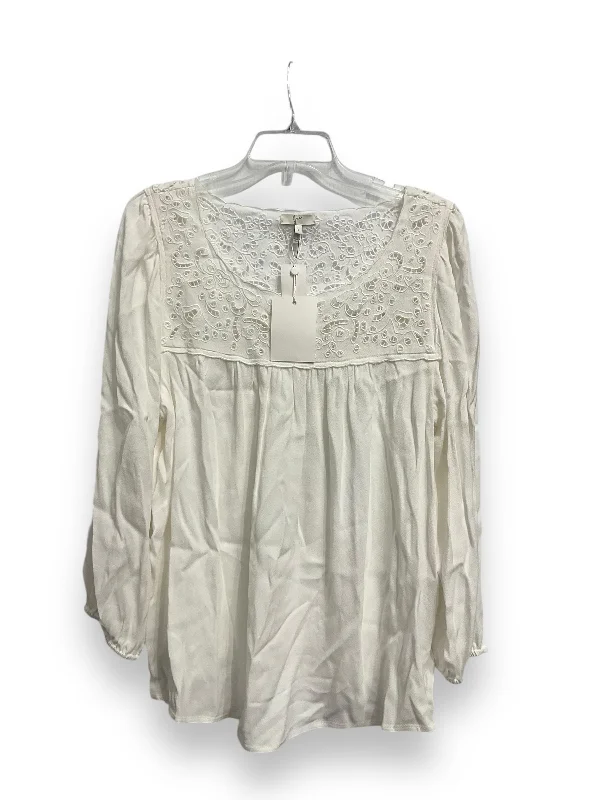 Top Long Sleeve By Joie In White, Size: L