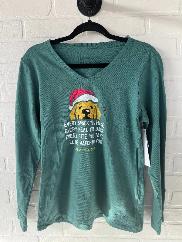 Top Long Sleeve Basic By Life Is Good In Green, Size: S