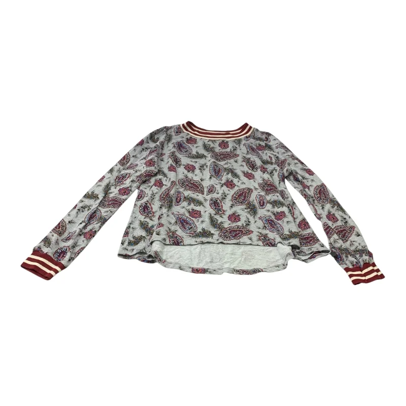 Top Long Sleeve By T.la In Grey & Red, Size: S