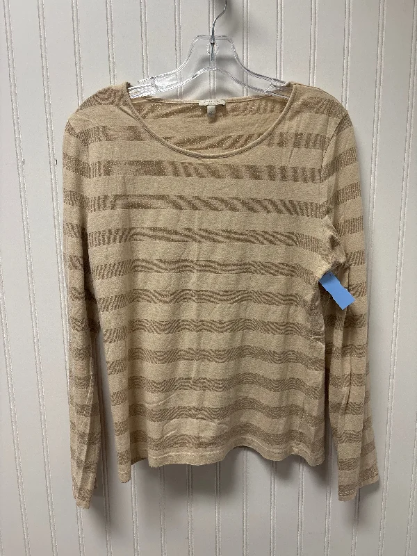 Top Long Sleeve By Talbots In Striped Pattern, Size: M