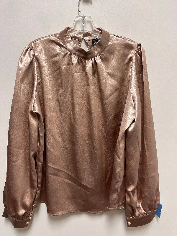 Top Long Sleeve By Shein In Gold, Size: L