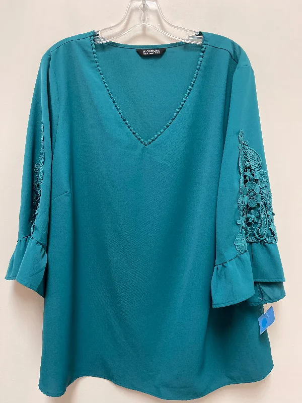 Top Long Sleeve By Clothes Mentor In Green, Size: 2x