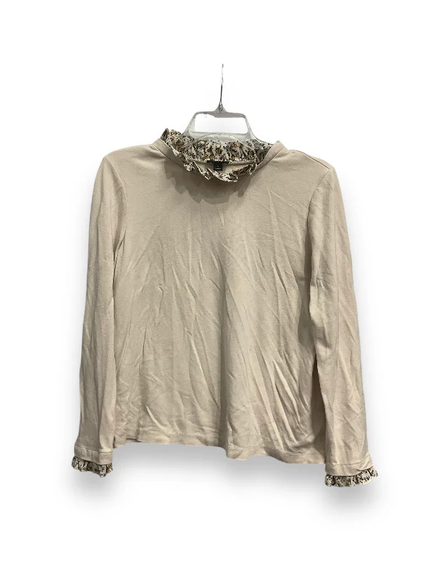 Top Long Sleeve Basic By Ann Taylor In Cream, Size: M