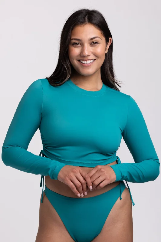 Kylie Long Sleeve Crop Rashie - Palm