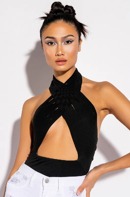 OTW STRAPPY SLEEVELESS HALTER BODYSUIT