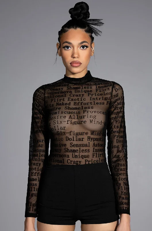 ALL ABOUT ME MESH LONG SLEEVE BODYSUIT