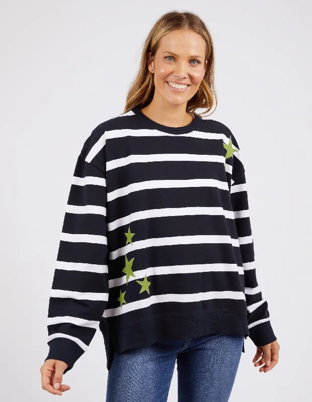 Elm Starry Vee Fleece Navy Stripe