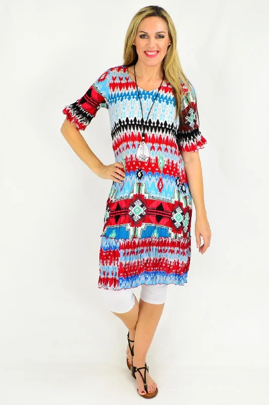 Peruvian Loom Crinkle Tunic Dress