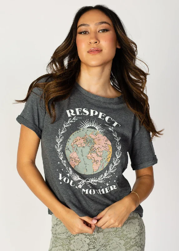 Respect Tee in Heather Slate