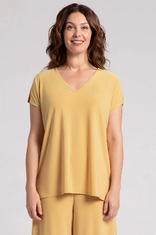 V-Neck Slit Sleeve Top | Marigold