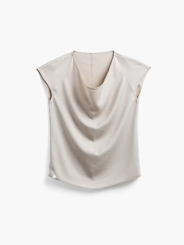 Women's Swift Satin Reversible Blouse - Sand