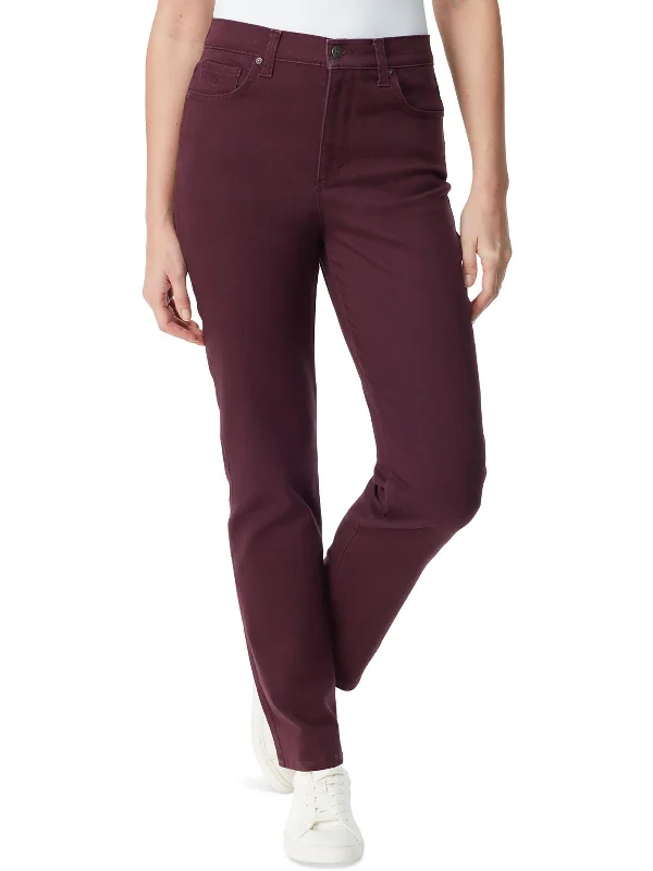 Womens Classic Rise Tapered Leg Straight Leg Pants