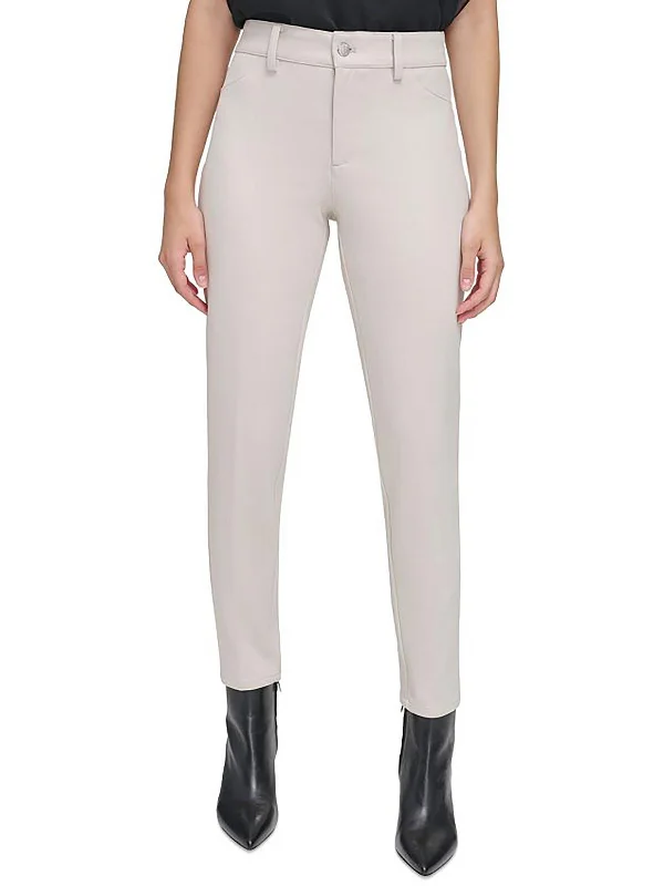 Womens Stretch High Rise Straight Leg Pants