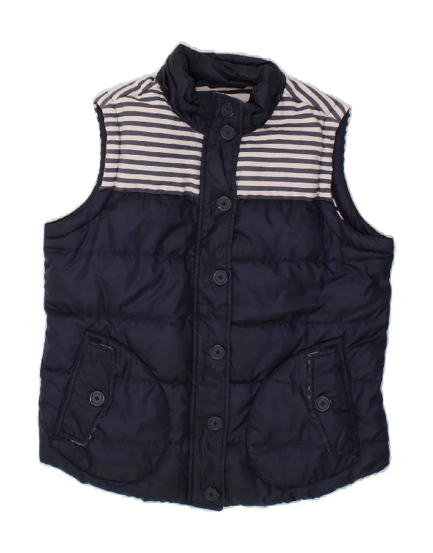 BODEN Womens Padded Gilet UK 14 Large Navy Blue Striped Nylon