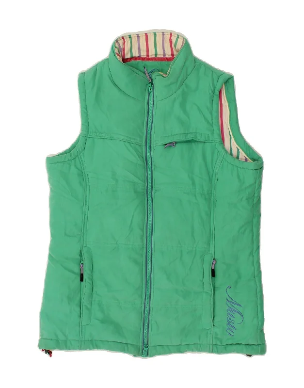 MUSTO Womens Padded Gilet UK 12 Medium Green