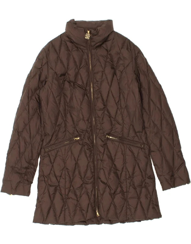 PAUL & SHARK Womens Padded Coat UK 14 Medium Brown Polyamide