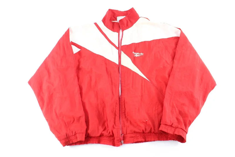 Reebok Embroidered Logo Red & White Zip Up Jacket