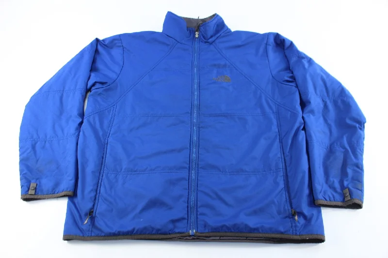 The North Face Embroidered Logo Blue Zip Up Jacket