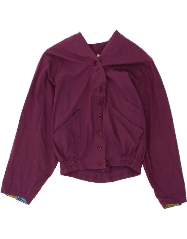 VINTAGE Womens Bomber Jacket EU 40 Medium Purple