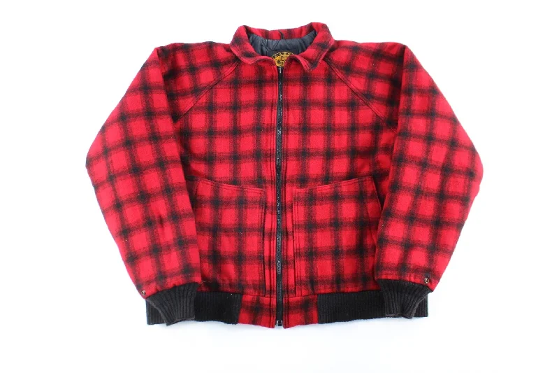 Woolrich Plaid Quilt Linted Zip Up Jacket