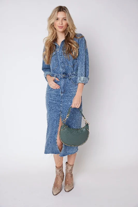 Logan Denim Long Sleeve Shirt Dress