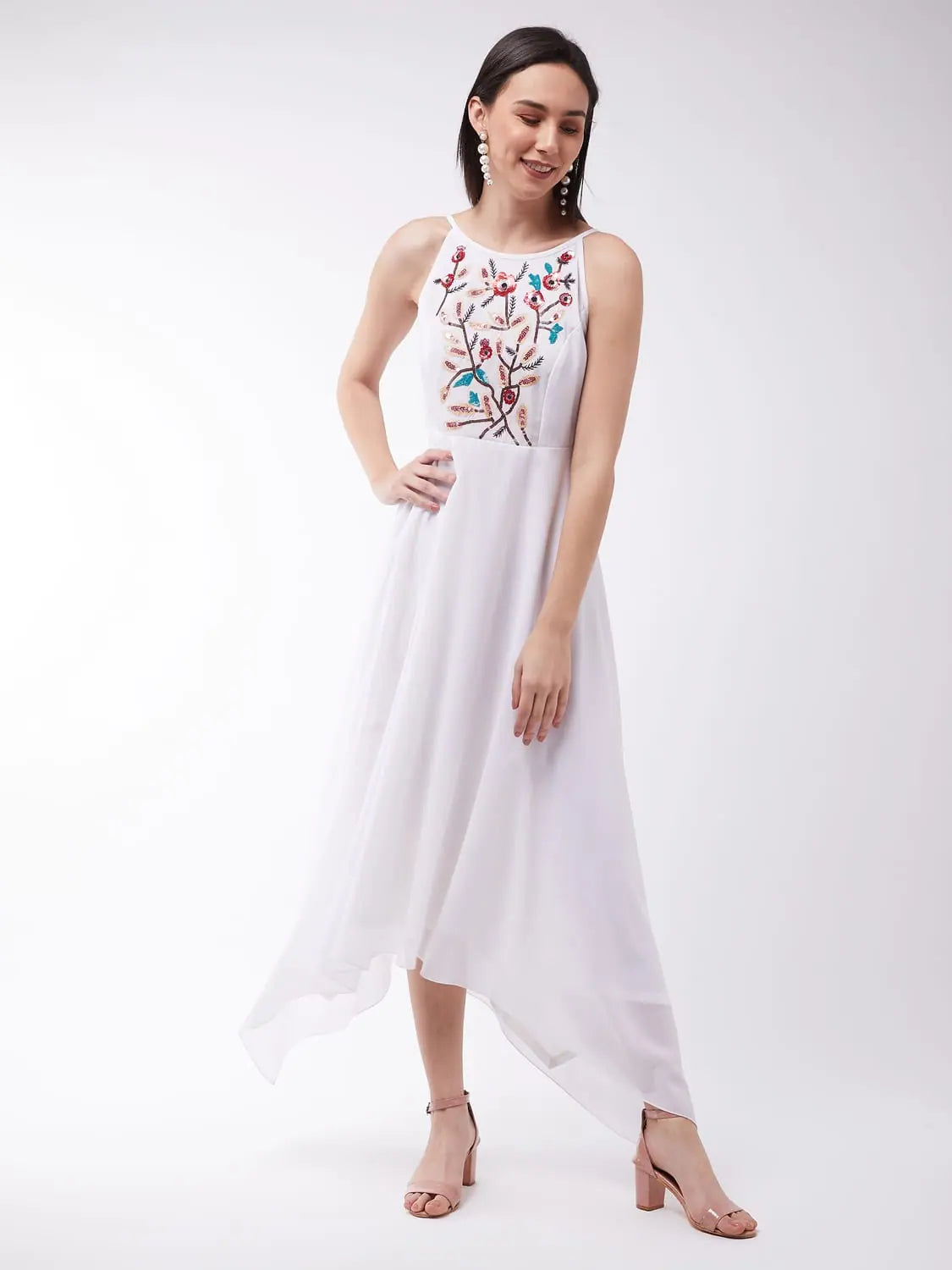 Back In My Arms Embroidered Maxi Dress Off-White