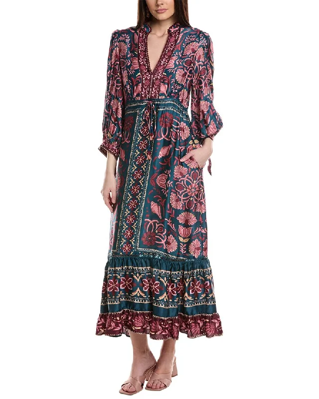 FARM Rio Seasheel Tapestry Maxi Dress