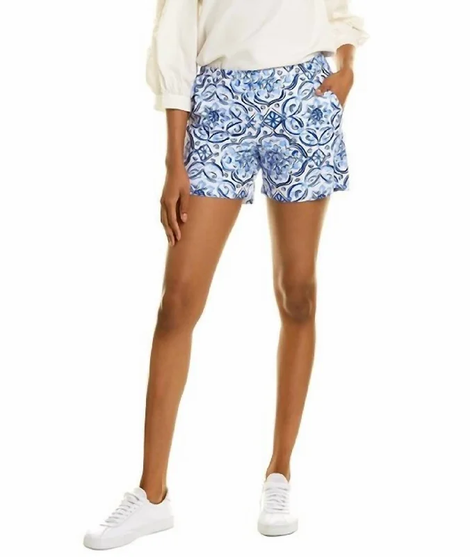 Ariel Shorts In Painted Tile Cobalt