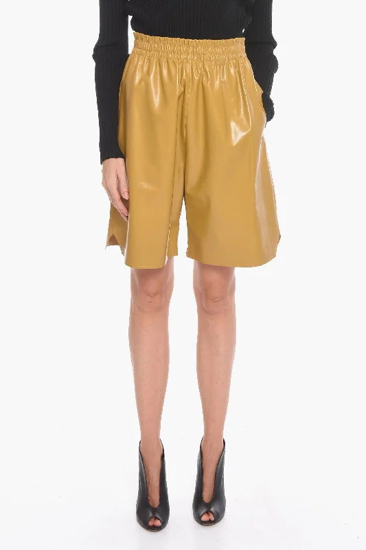 Bottega Veneta Leather SHINY Gaucho Shorts