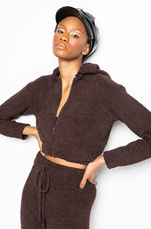 COME THROUGH COZY SWEATSHIRT DARK BROWN