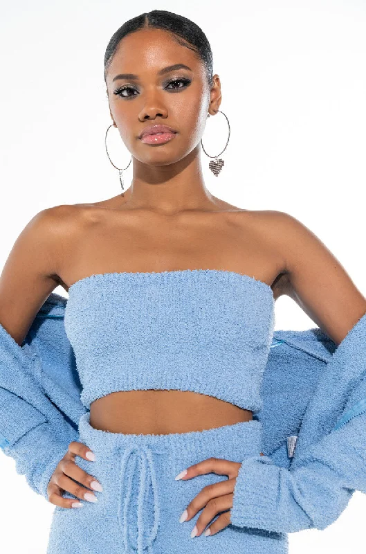 COME THROUGH COZY TUBE TOP BLUE