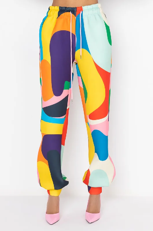 MULTI PRINT SCUBA SWEATPANT