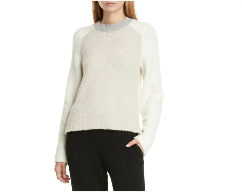 Davis Knit Crewneck Sweater In White