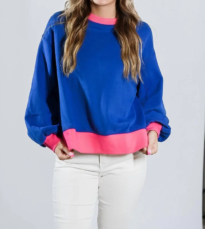 Forgiveness Top In Blue/pink