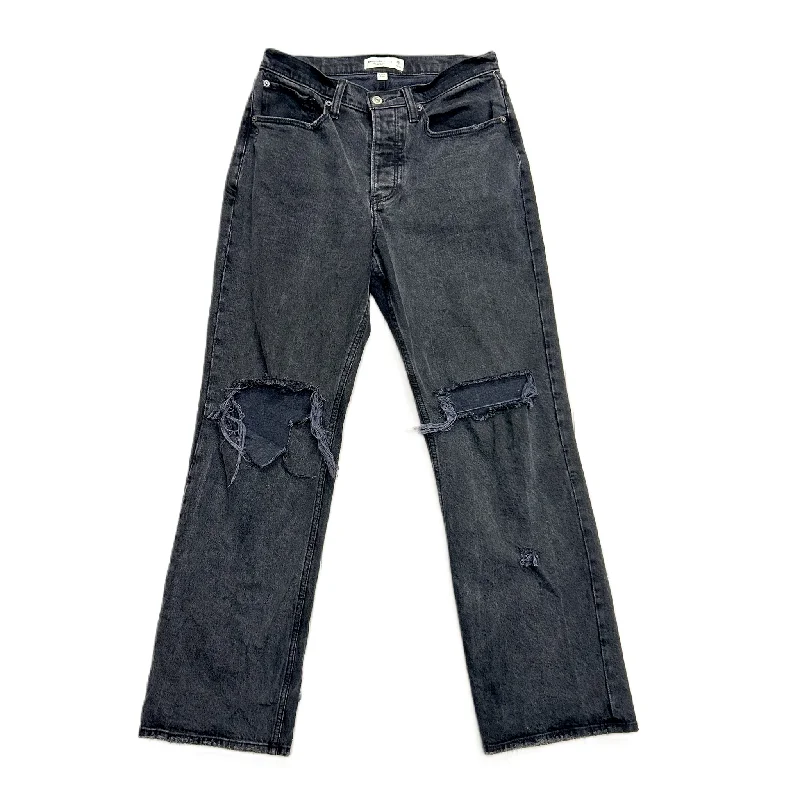 Jeans Boyfriend By Abercrombie And Fitch In Black Denim, Size: 2