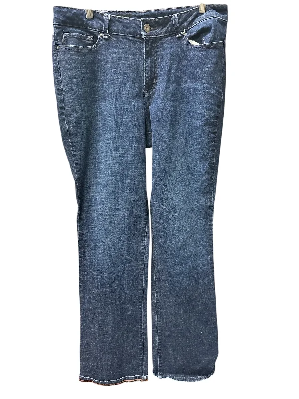 Jeans Flared By Lee In Blue Denim, Size: 16