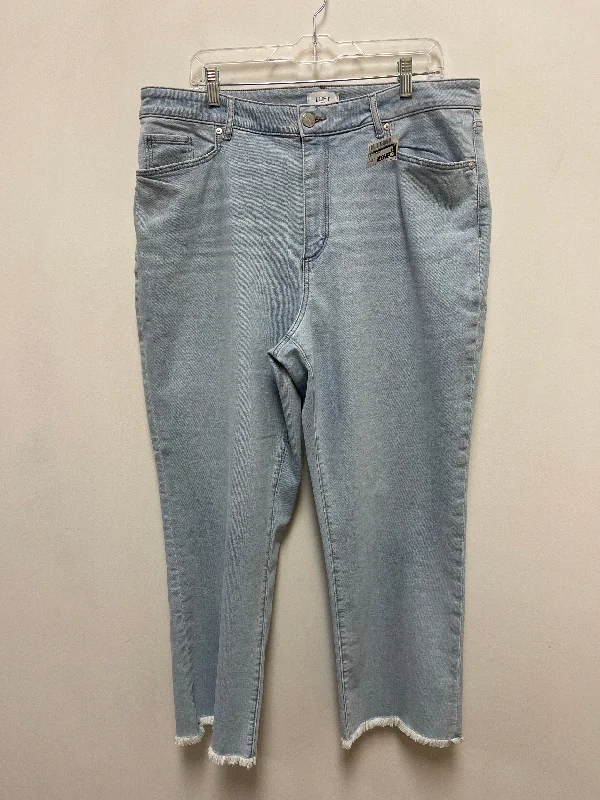 Jeans Straight By Loft In Blue Denim, Size: 16