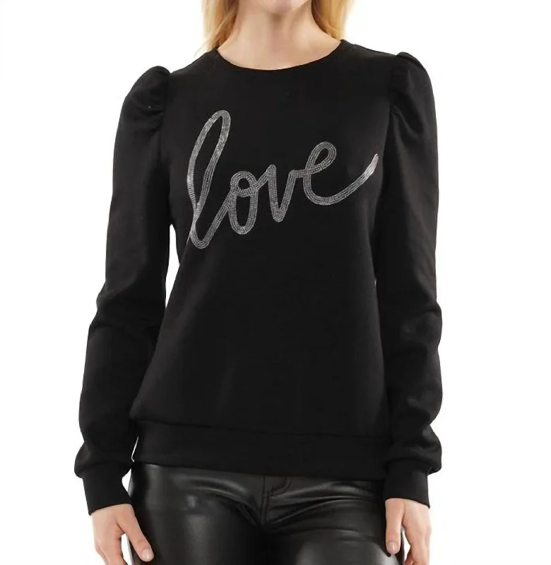 Love Script Sweatshirt In Black